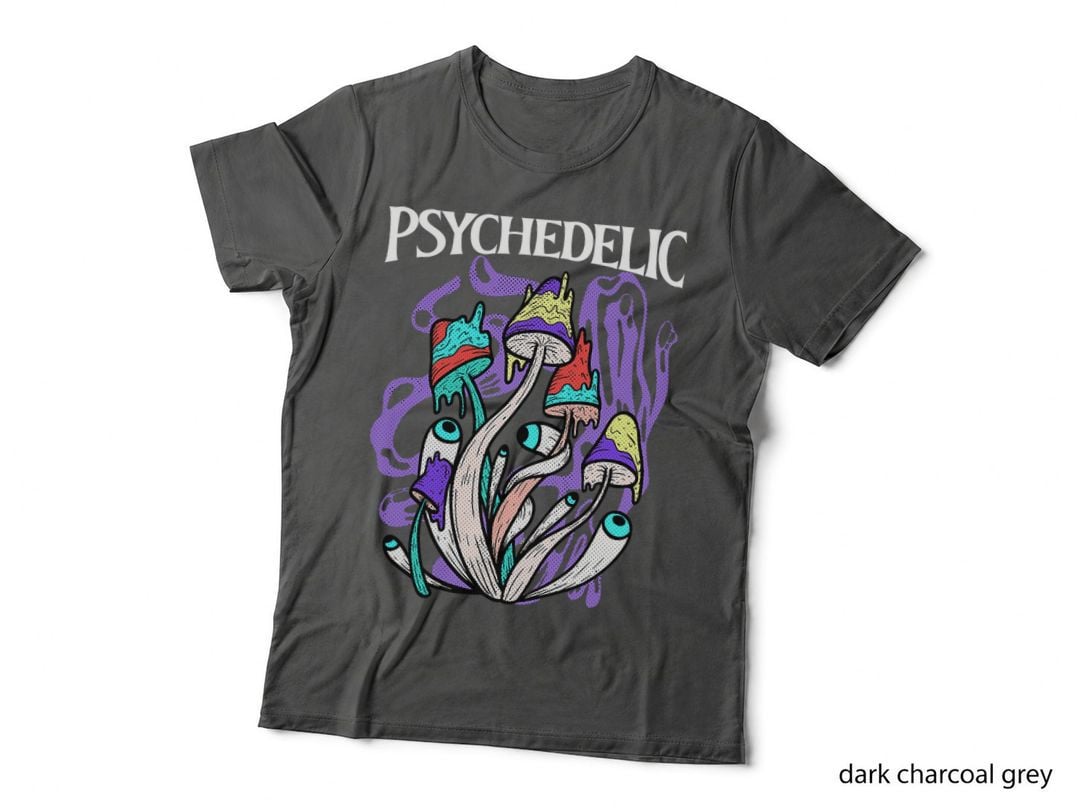 Magic Mushrooms Psychedelic Fungi Fantasy Eye Hippie Trip T-Shirt