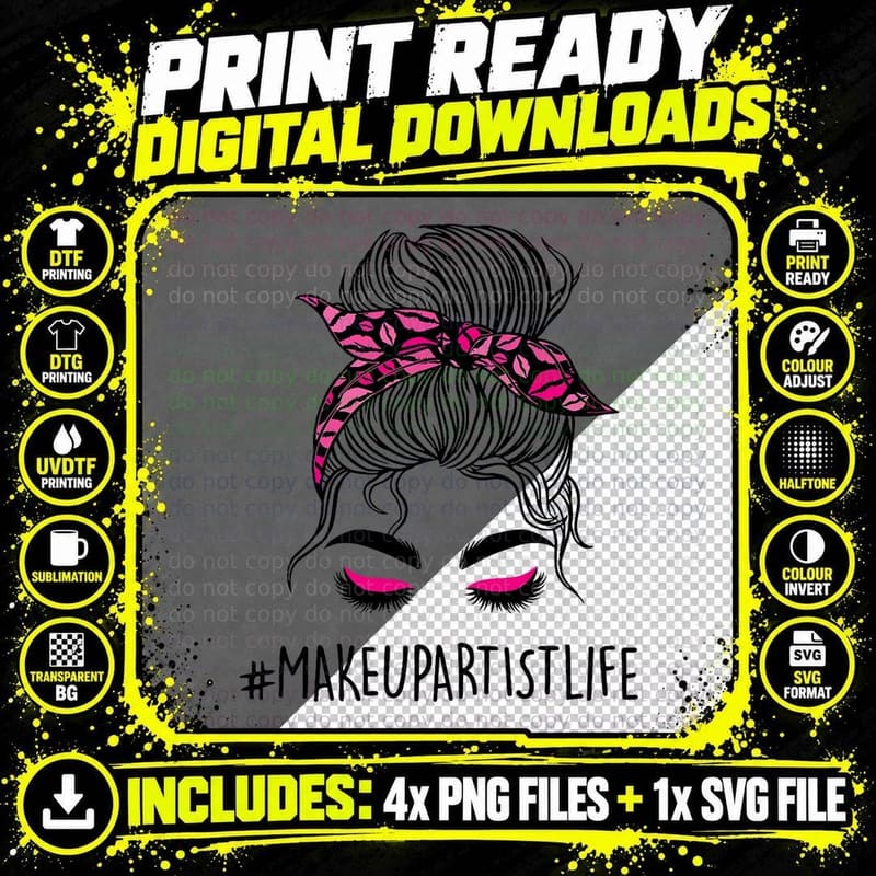 Makeupartistlife - Cosmetologists Makeup Artist T-Shirt Png SVG Digital Bundle