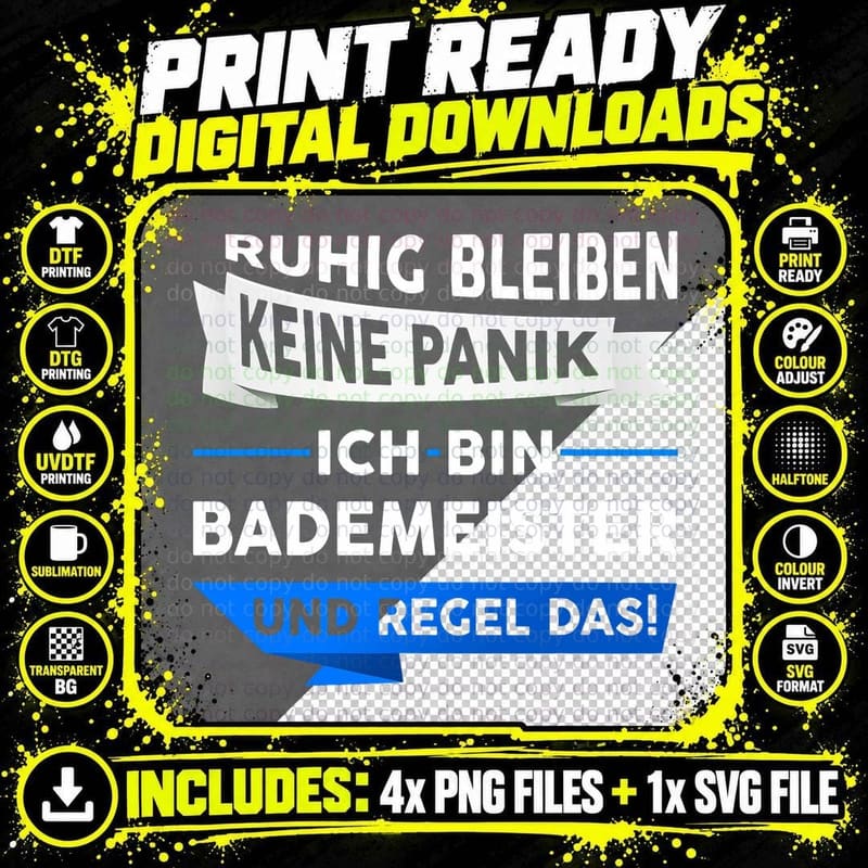 Mens Bademeister Professional Swim Master Lifeguard Gift Png SVG Digital Bundle