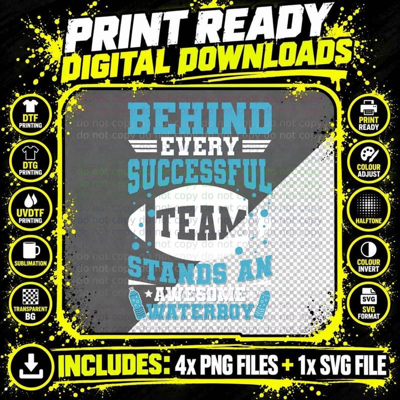 Mens Team Manager Waterboy Quote for a Waterboy T-Shirt Png SVG Digital Bundle
