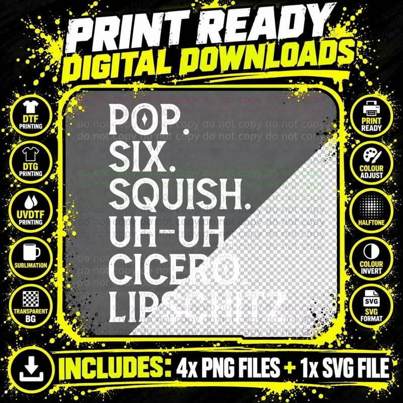 Musical Theater Lover Pop Six Squish Uh Uh Cicero Png SVG Digital Bundle
