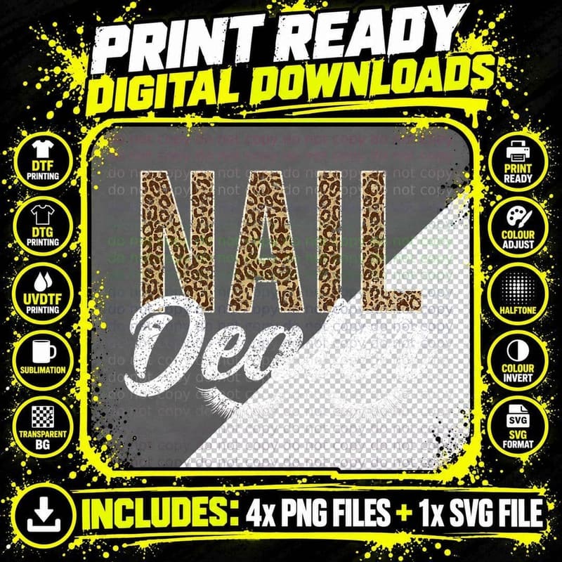 Nail Dealer Manicurist Nail Stylist Nail Artist Nail Png SVG Digital Bundle