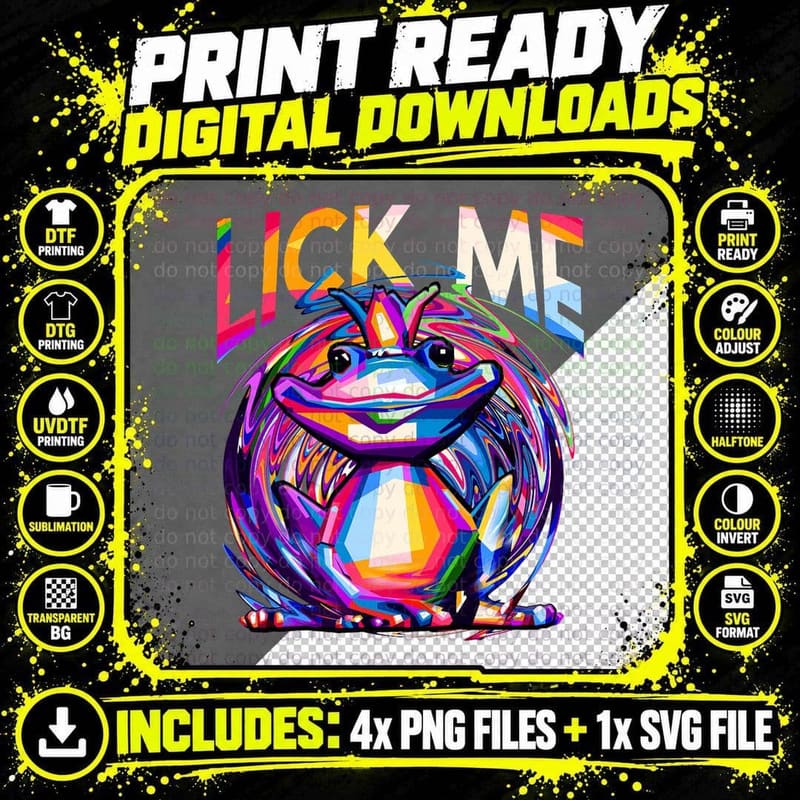 Rave Shirt, Psytrance Shirt Acid Trippy Frog Psychedelic Png SVG Digital Bundle