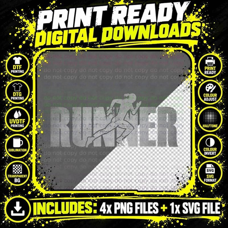 Runner Track & Field Cross Country Female T-Shirt Png SVG Digital Bundle
