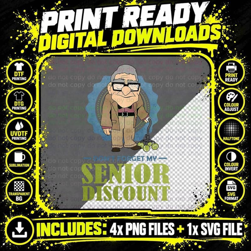 Senior Discount Grumpy Old Man T-Shirt Png SVG Digital Bundle