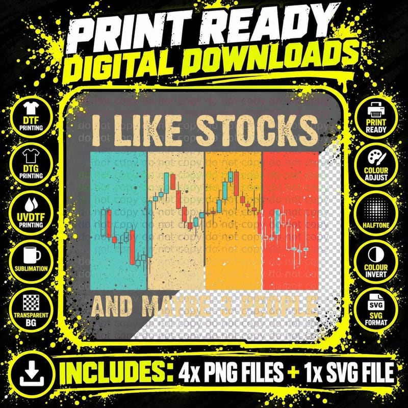Stock Trading Art for Men Day Trading Marketing Stock Png SVG Digital Bundle