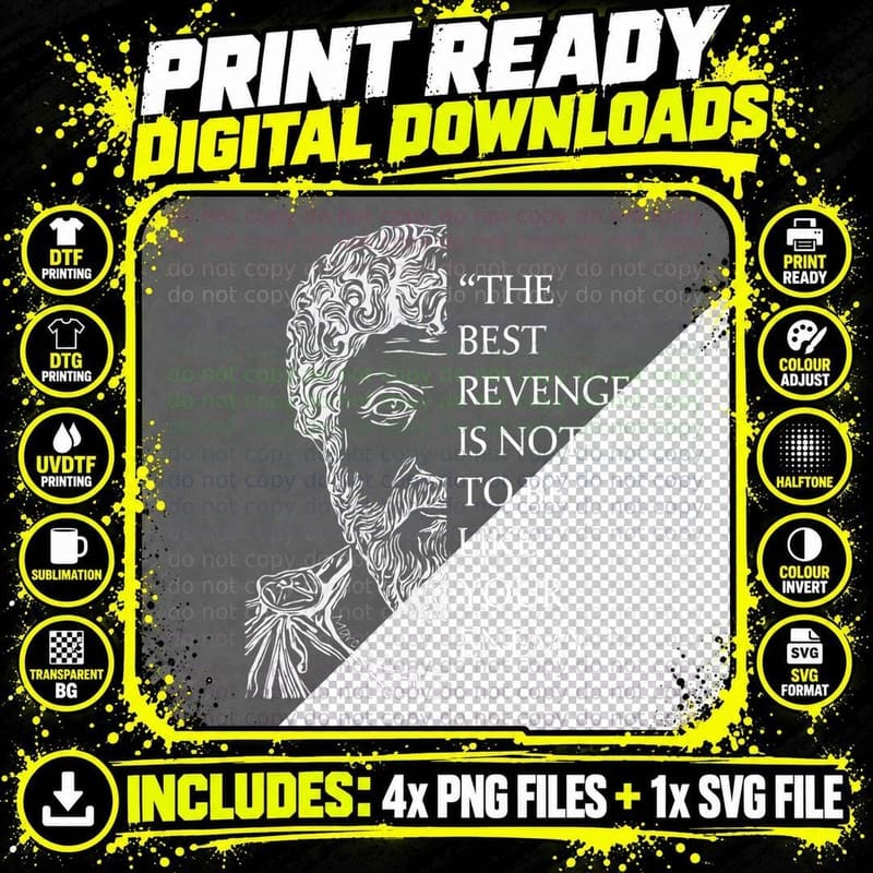 Stoicism Marcus Aurelius Stoic Philosophy Quote Enemy Png SVG Digital Bundle