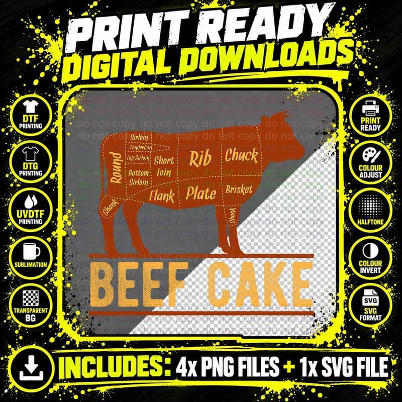 Beef Cake Are the Food I Have Meat Butcher T-Shirt Png SVG Digital Bundle
