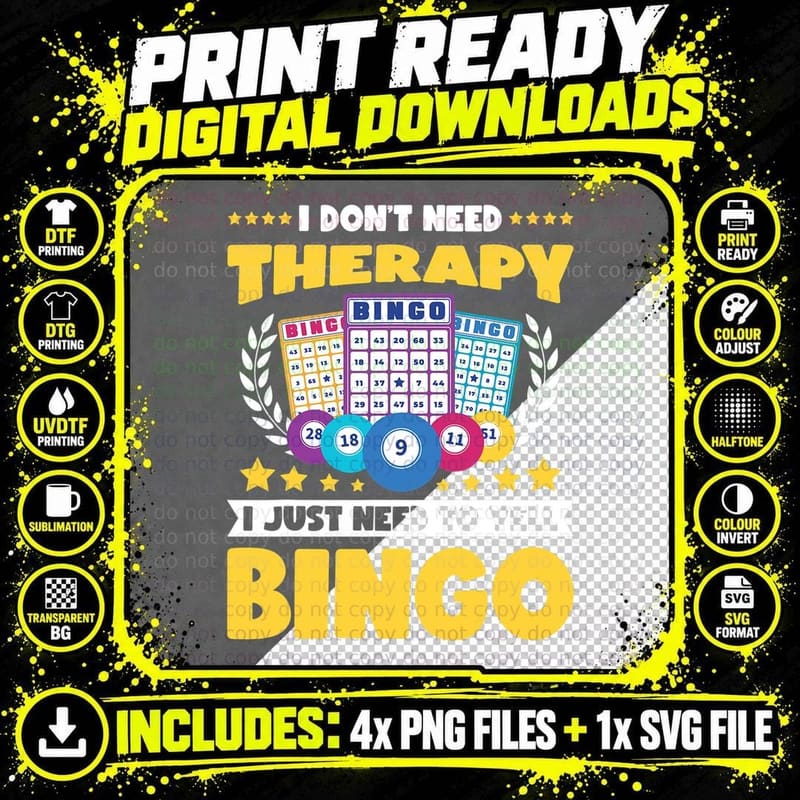 Bingo Player Lover Lucky Bingo T-Shirt Png SVG Digital Bundle