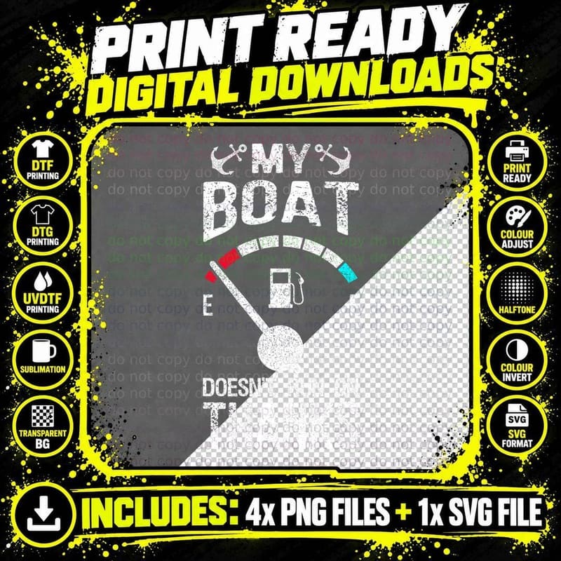 Boat Captain Costume My Boat Doesn't Run on Thanks Png SVG Digital Bundle