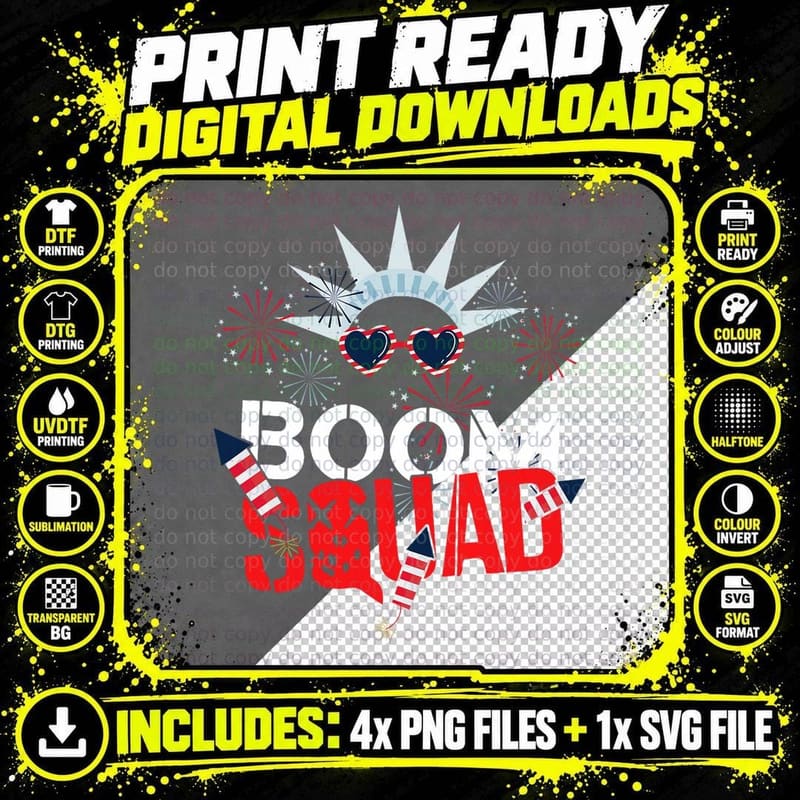 Boom Squad Pyrotechnician Fireworks Technician Png SVG Digital Bundle