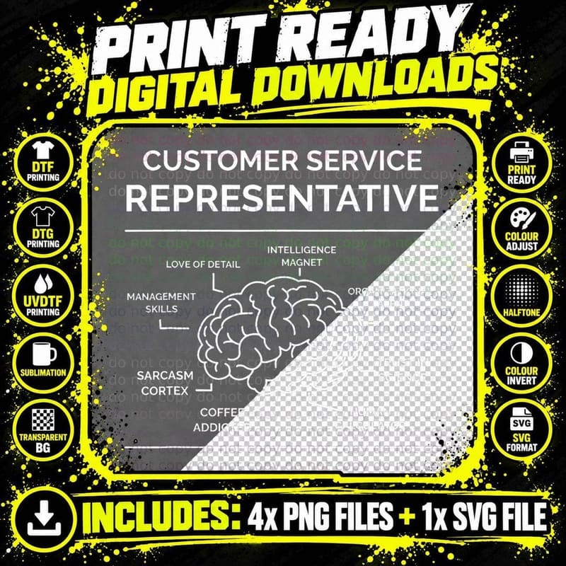 Customer Service Representative T-Shirt Png SVG Digital Bundle