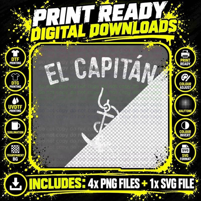 El Capitan T-Shirt Anchor Captain Skipper Shirt T-Shirt Png SVG Digital Bundle