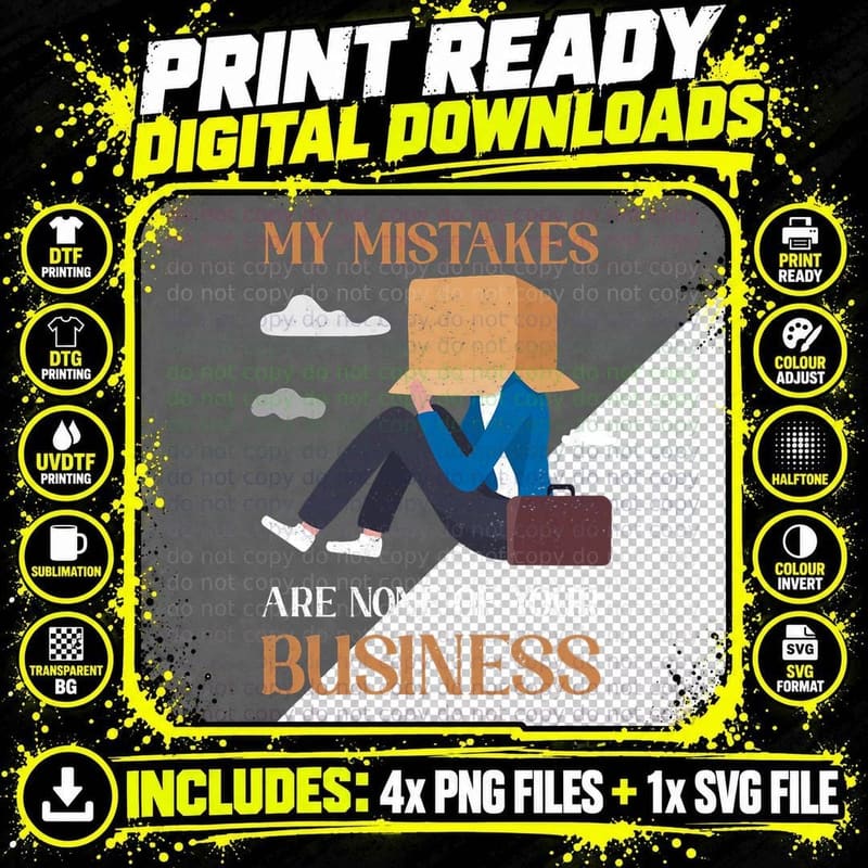 Embrace Mistake Not Perfect Messy Life None of Your Png SVG Digital Bundle