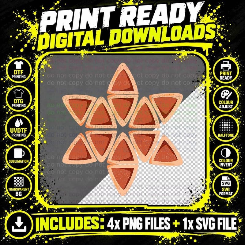 Happy Purim Costume Idea Cute Hamantaschen Jewish Png SVG Digital Bundle