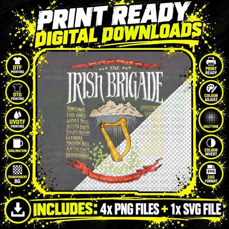 Irish Brigade Civil War T-Shirt Png SVG Digital Bundle