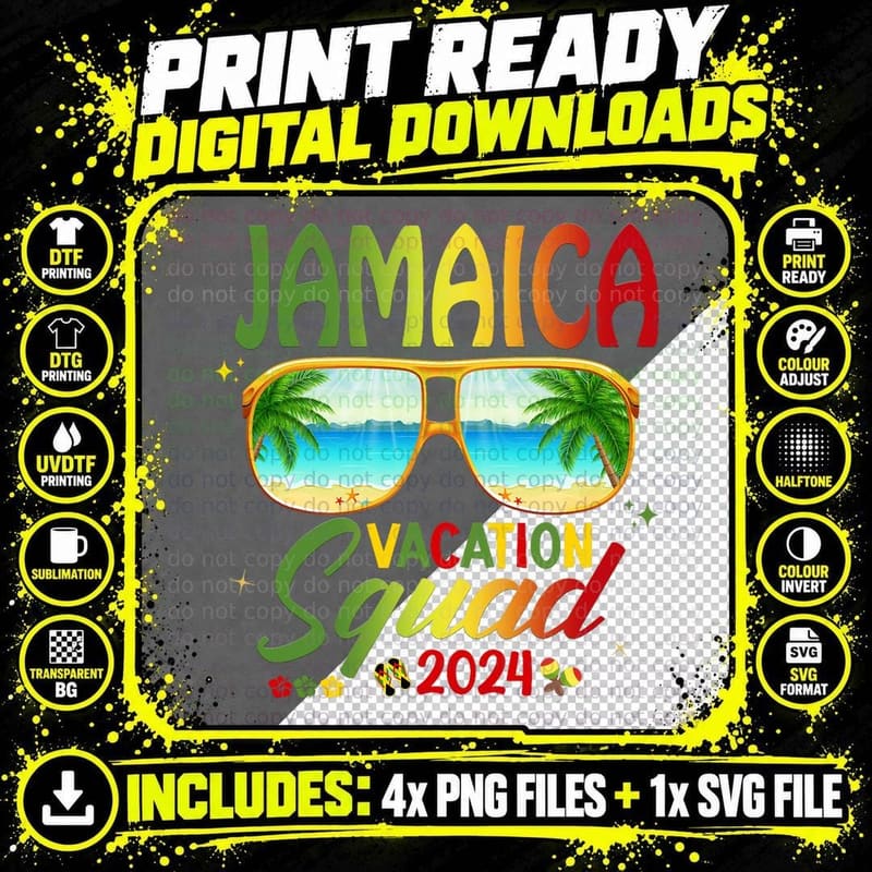 Jamaica Baecation Crew Jamaican Trip Outfits T-Shirt Png SVG Digital Bundle
