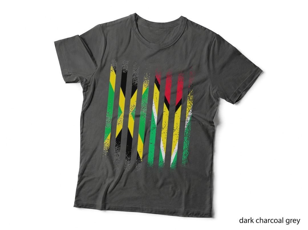 Jamaica Flag Guyana Grown Country Flags Stripes T-Shirt