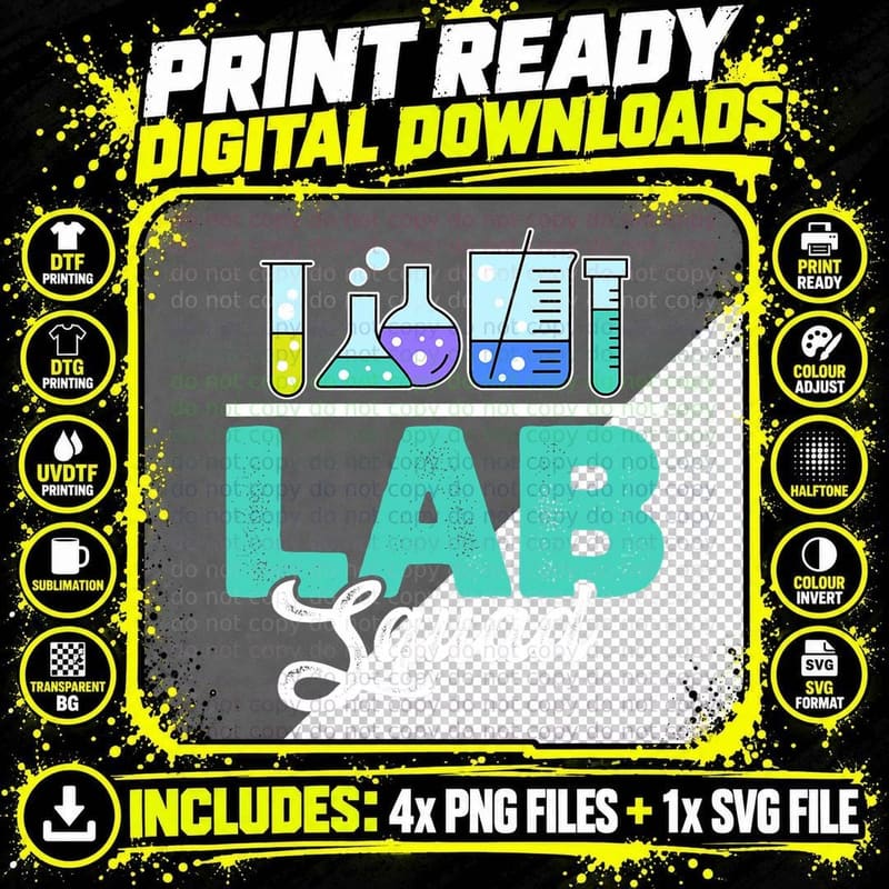 Lab Squad Lab Tech T-Shirt Png SVG Digital Bundle
