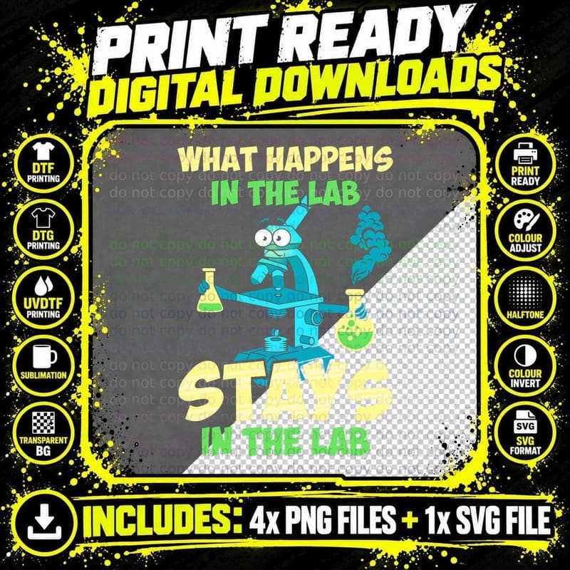 Lab Tech T-Shirt, Laboratory Technician Gifts Png SVG Digital Bundle