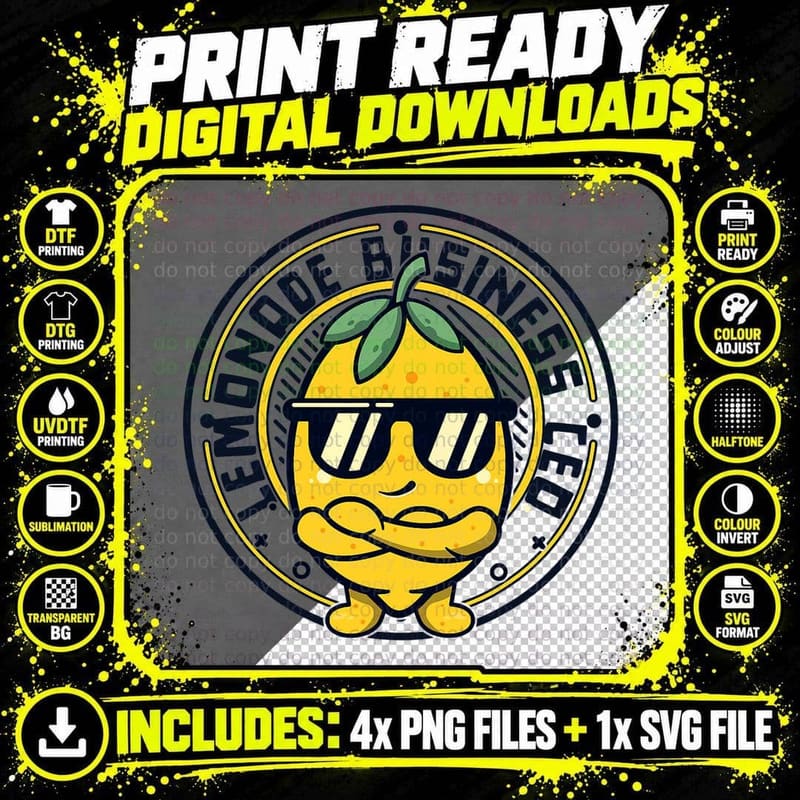 Lemonade Business CEO Business Cardboard Lemonade Stand Png SVG Digital Bundle