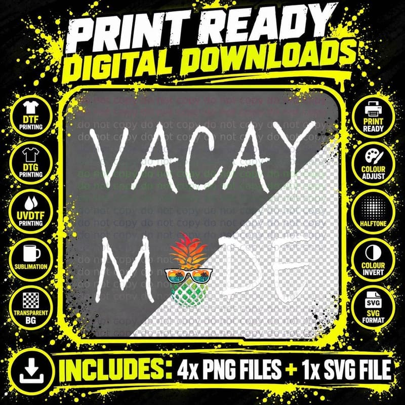 Life Is Really Good Vacay Mode Sunglass Pineapple T-Shirt Png SVG Digital Bundle