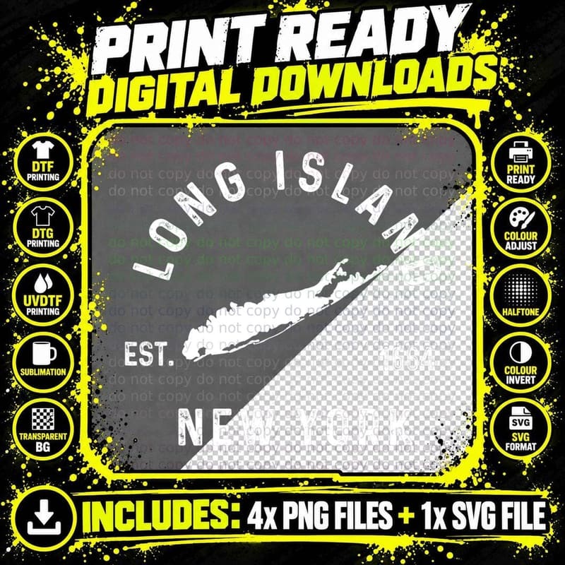 Long Island NY Souvenir Tee Native Long Islander Love Png SVG Digital Bundle