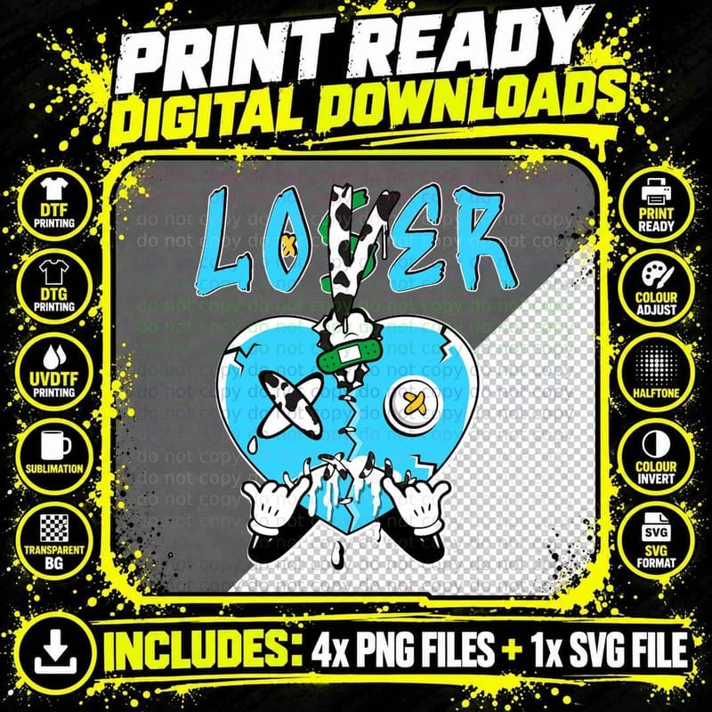 Loser Lover Heart Dripping Chunky Dunky Matching Png SVG Digital Bundle