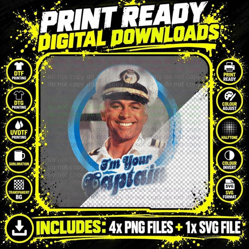 Love Boat I'm Your Captain T-Shirt Png SVG Digital Bundle