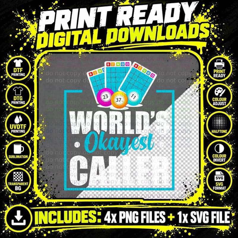 Lucky Bingo Shirt Bingo Player Bingo Caller Gambling Png SVG Digital Bundle