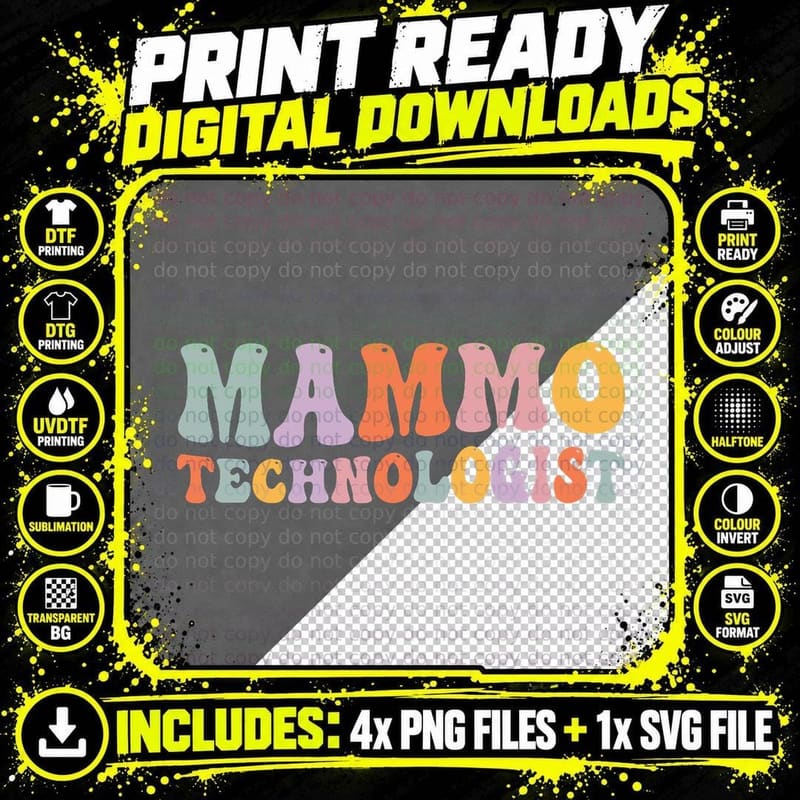 Mammo Tech Technican Mammograph Technician T-Shirt Png SVG Digital Bundle