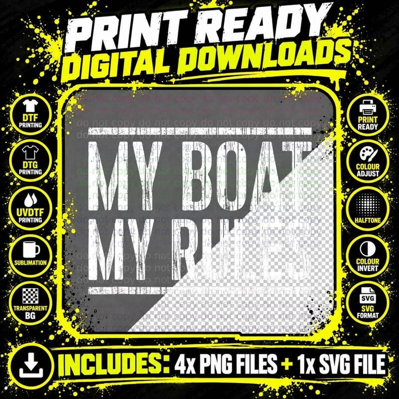 My Boat My Rules T-Shirt Boat Captain Shirt T-Shirt Png SVG Digital Bundle