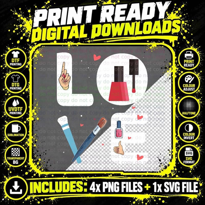 Nail Technician Love Nail Tech Artist Manicurist Design Png SVG Digital Bundle