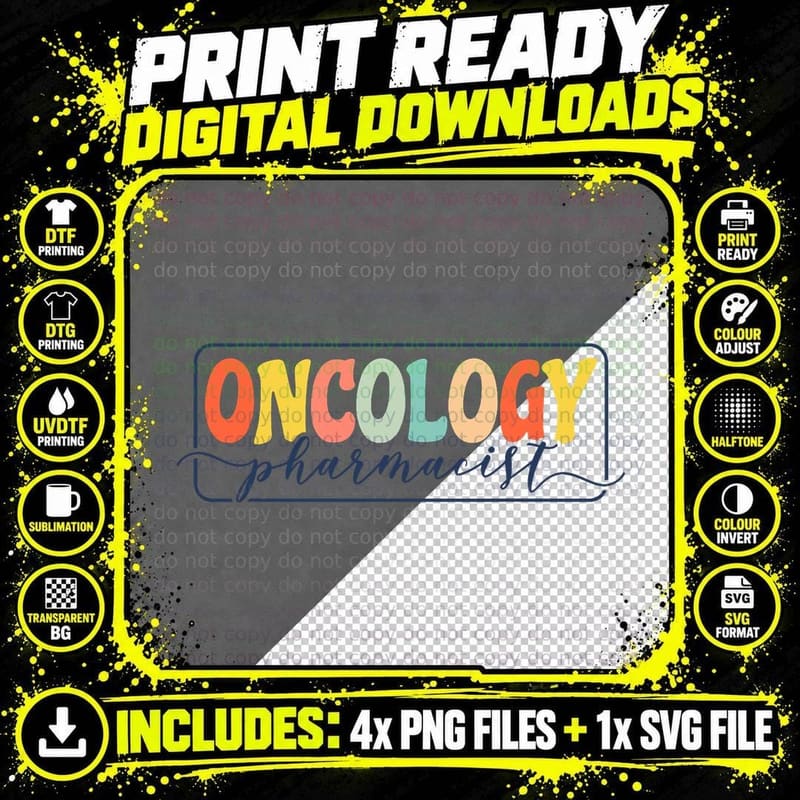 Oncology Pharmacist, Oncologist Pharmacy Tech T-Shirt Png SVG Digital Bundle