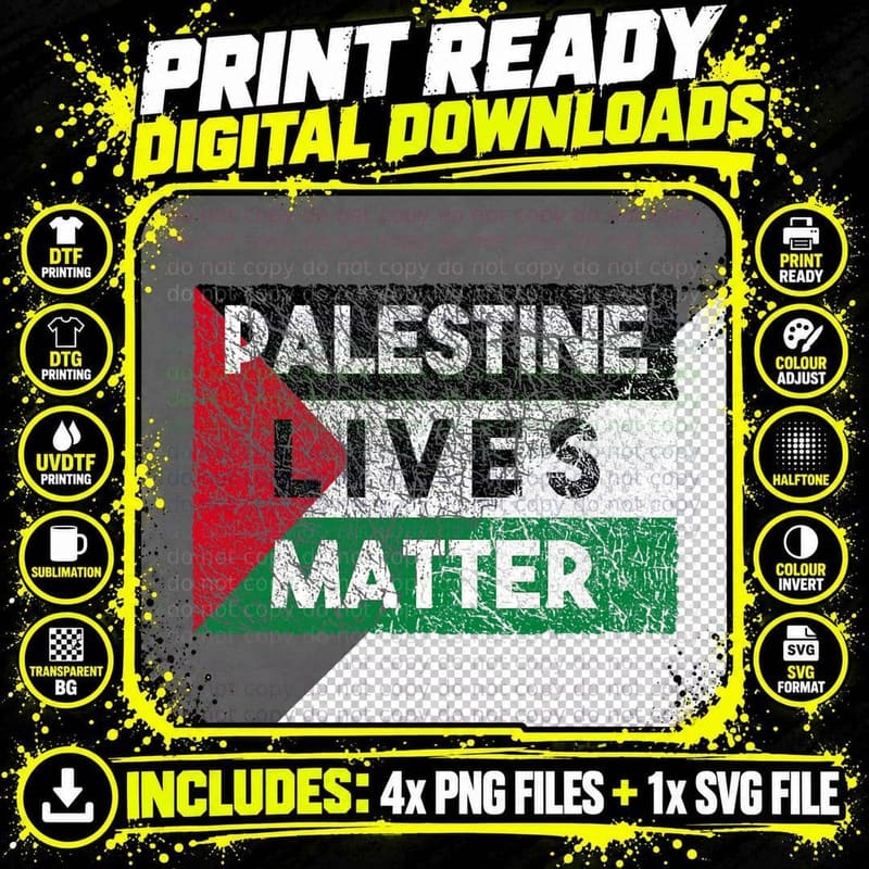 Palestine Lives Matter Palestina Gaza Strip Freedom Anti Png SVG Digital Bundle