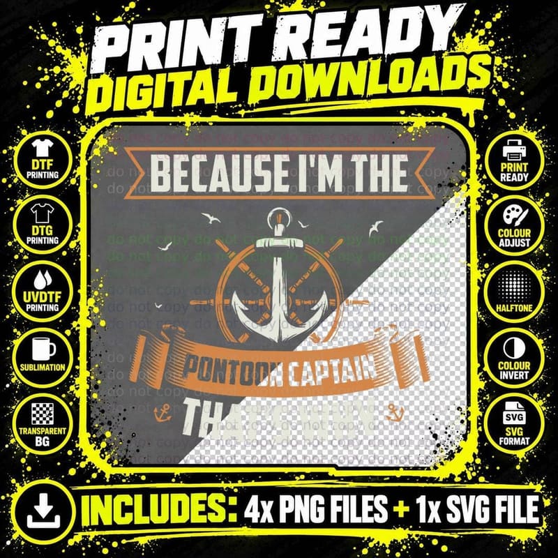 Pontoon Boat Captain I'm the Pontoon Captain Pontoon Png SVG Digital Bundle