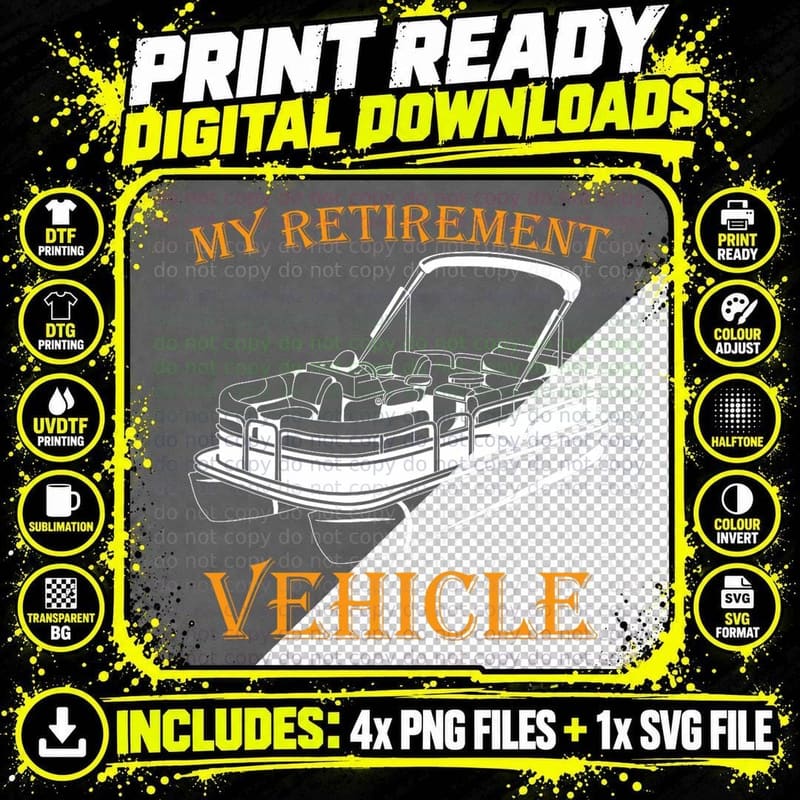 Pontoon Lover Retirement Boat Captain Pontoon T-Shirt Png SVG Digital Bundle