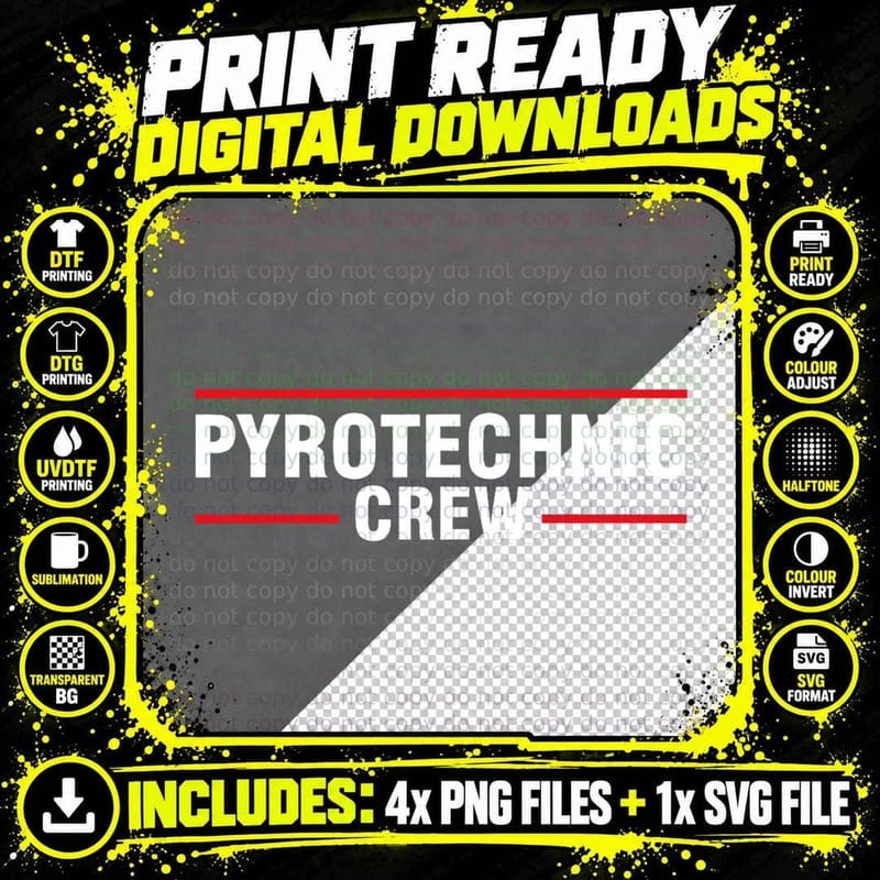 Pyrotechnic Crew Pyro Pyromaniac Fireworks Png SVG Digital Bundle