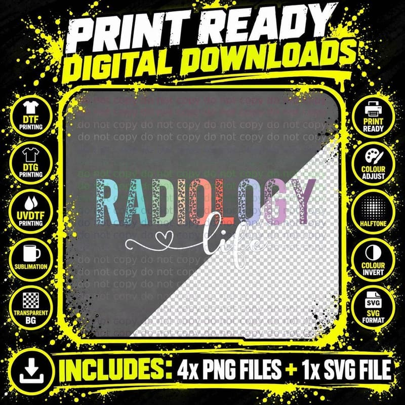 Radiology Life Radiologist Rad Tech Technologist Health Png SVG Digital Bundle