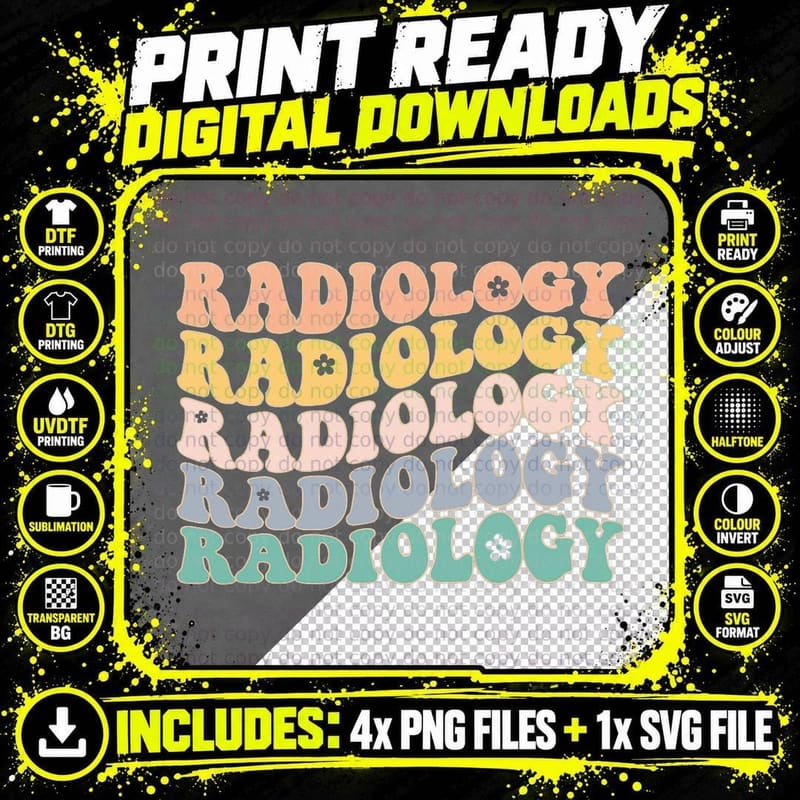 Radiology Radiologic Technologist Xray Tech T-Shirt Png SVG Digital Bundle
