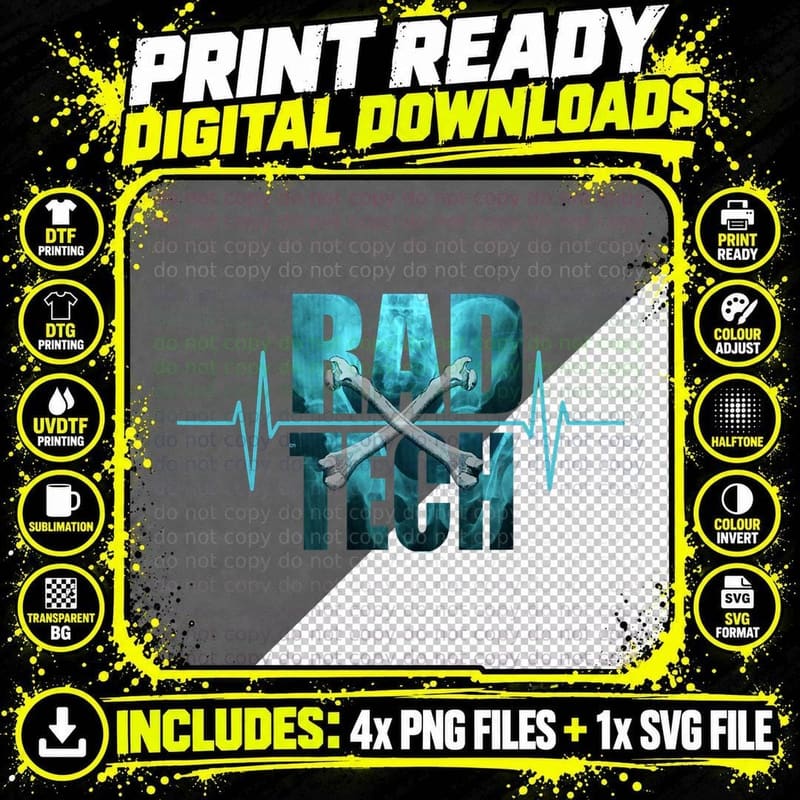 Radiology Technologist Shirt RAD TECH T Shirt Medical Png SVG Digital Bundle