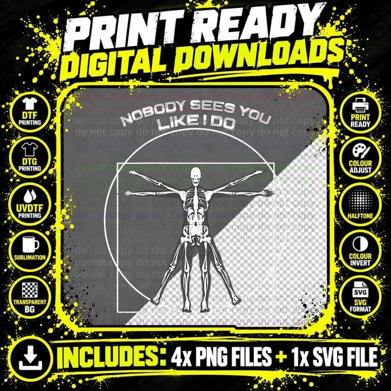 Radiology Vitruvian Man - Radiology Technician Gift Png SVG Digital Bundle