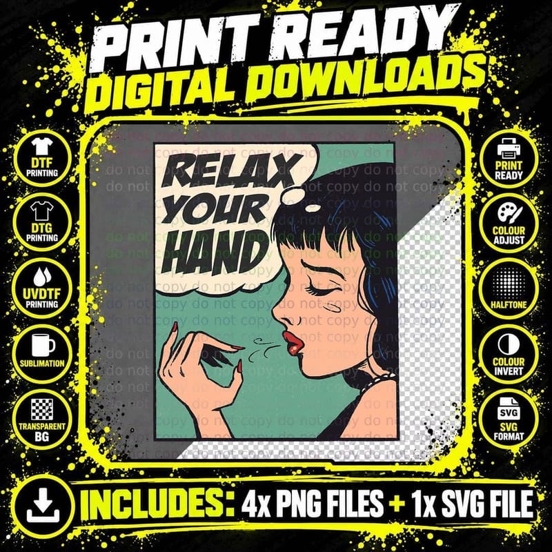 Relax Your Hand Nail Tech T-Shirt Png SVG Digital Bundle