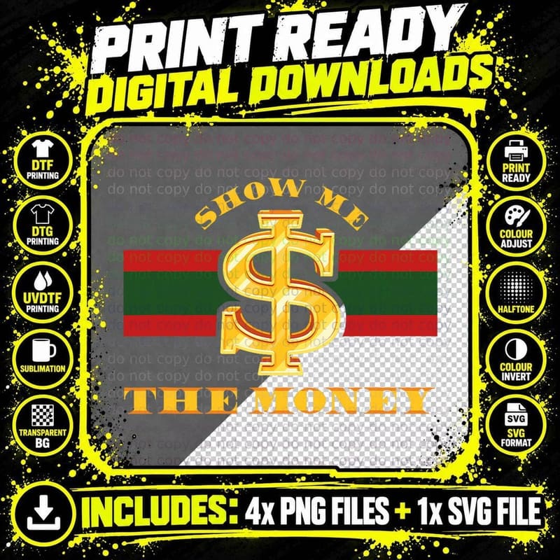 Show Me the Money Business Cash Millionaire Png SVG Digital Bundle