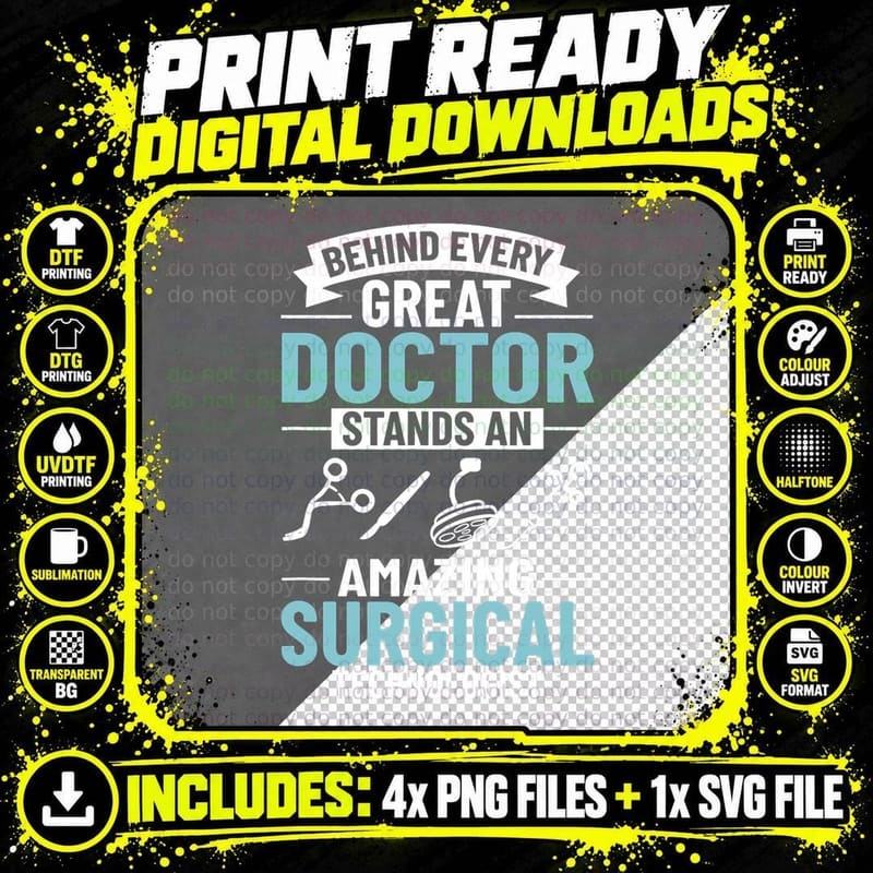 Surgical Technologist Surg Tech Assistant Technician Png SVG Digital Bundle
