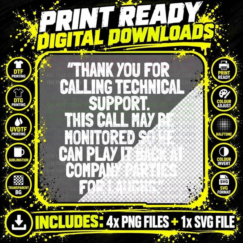 Tech Support Calling Information Technology Call Center Png SVG Digital Bundle
