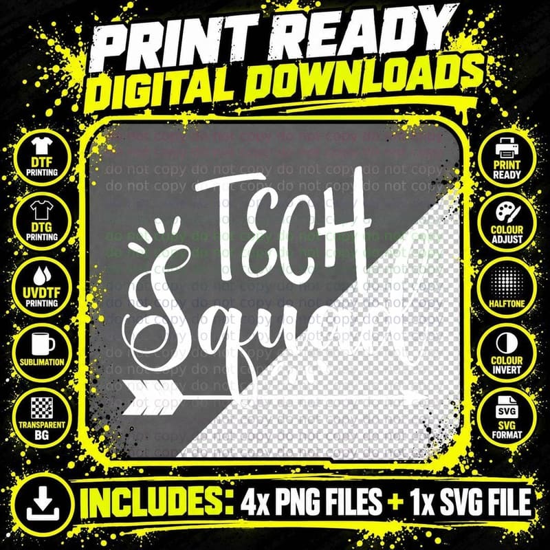 Tecnology Tech Squad Appreciation Gift T-Shirt Png SVG Digital Bundle