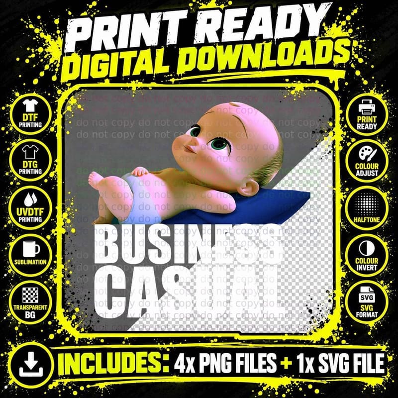 The Boss Baby Business Casual T-Shirt Png SVG Digital Bundle