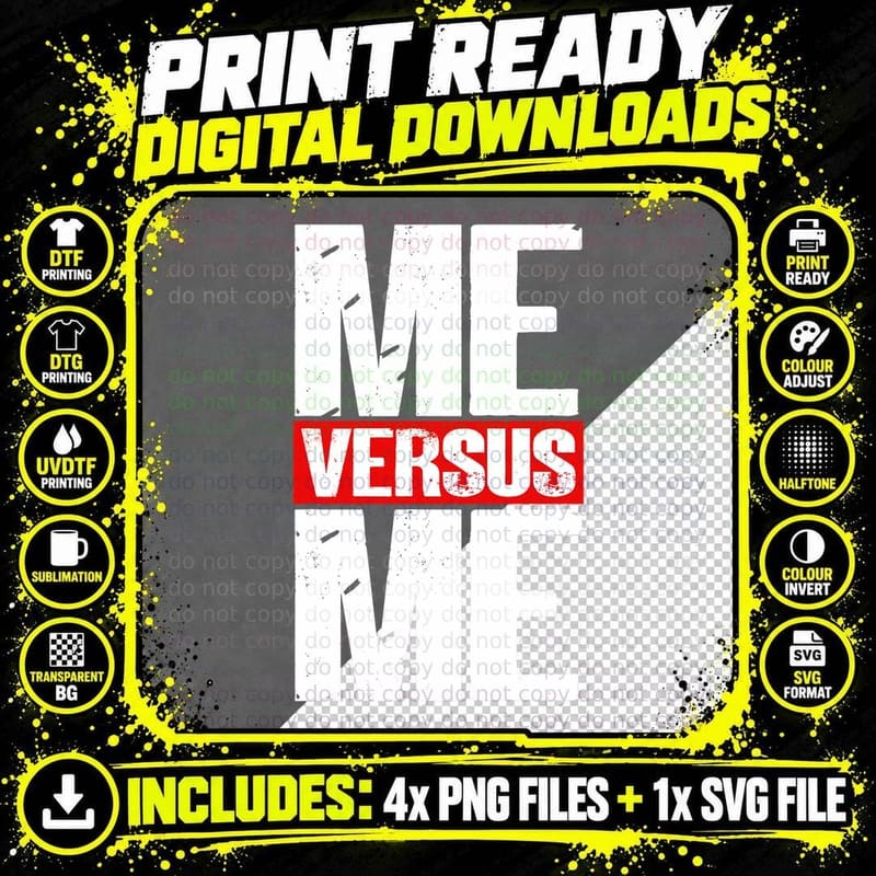 The Only Competition That Matters Is Me - vs Me Business Png SVG Digital Bundle