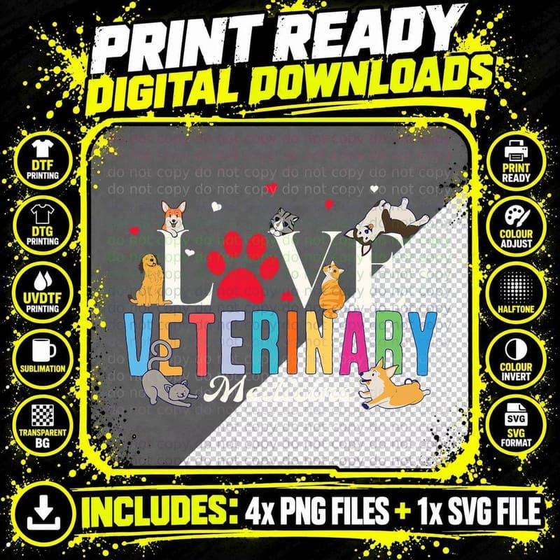 Vet Tech Gift, Veterinary Technician Gift Appreciation Png SVG Digital Bundle